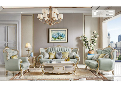 Design Canapé Sofa Garnitur 3 2 Sëtzer Polstersofaen Couchen Sëtz Massivholz