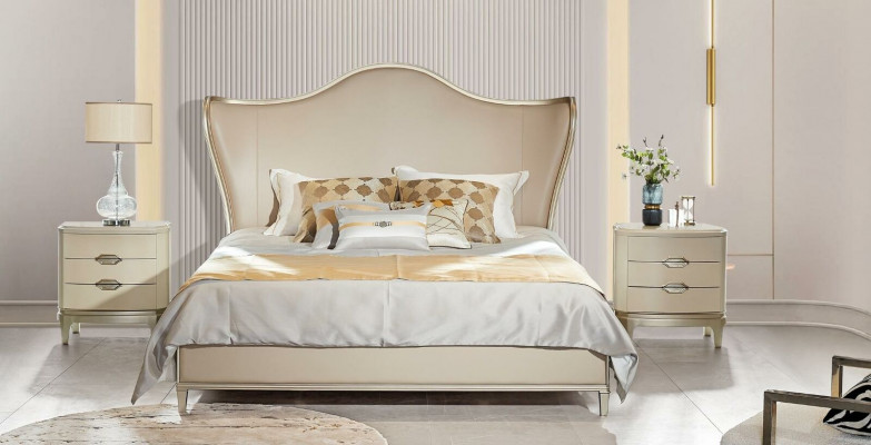 Bett Luxus Hotel Lieder Better Këssen Design Schlofzëmmer Massivholz Nei