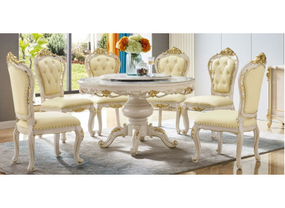 Luxus Iessdësch Ronnd Tisch Iesszëmmer Rond Wunnzëmmer Holz Design Dëscher 130cm
