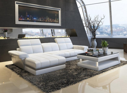 Ledercouch Sofa Canapé Polster Wunnlandschaft Designer Ledercouch L Form