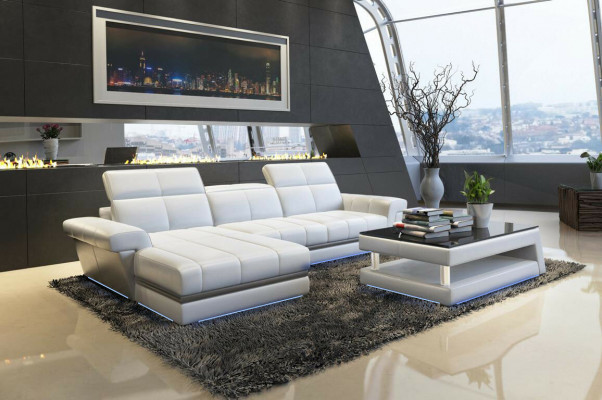 Ledercouch Sofa Canapé Polster Wunnlandschaft Designer Ledercouch L Form