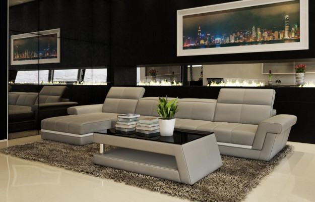 Ledercouch Wolllandschaft L-Form Design Modern Couch 5136B Couches