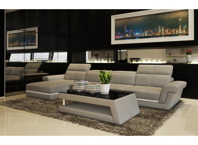Ledercouch Wolllandschaft L-Form Design Modern Couch 5136B Couches