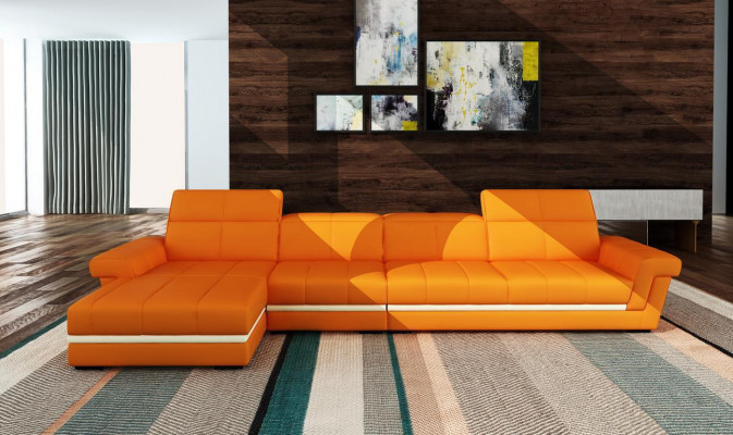 Ledercouch Wolllandschaft L-Form Design Modern Couch 5136B Couches