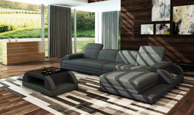 Liederdivan Canapé Wunnlandschaft L-Form Design Modern Divan Eckdivan Divanen