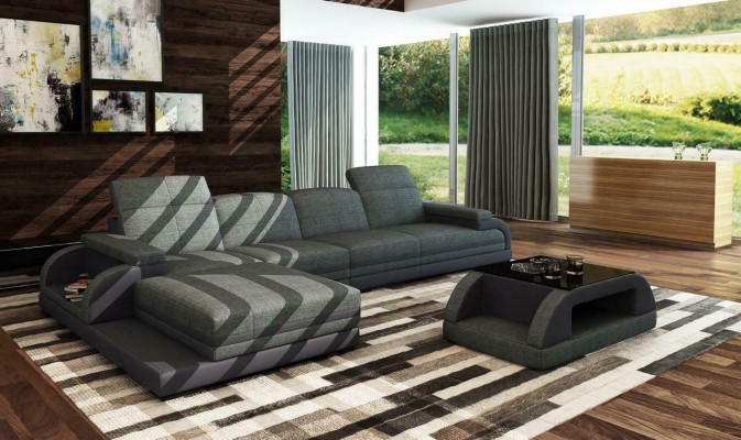 Liederdivan Canapé Wunnlandschaft L-Form Design Modern Divan Eckdivan Divanen