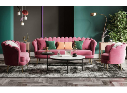Miwwel Sëtz Design Canapé Lounge Sofas Textil Samett Sofagarnitur 3+2+1 Sëtzer Canapé