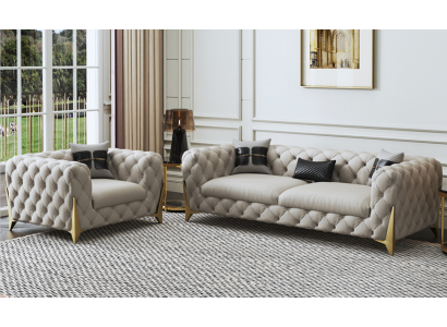 Sofagarnitur Grouss Set 3+1 Sëtzer Lieder Couch Sofa Garnitur Design Couchen