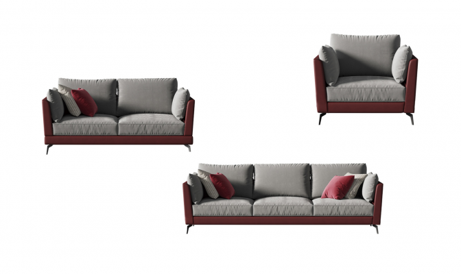 Sofagarnitur 3+2+1 Sëtzer Stoff Textil Wunnlandschaft Sofas Couchen Poliederen
