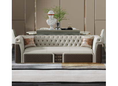 Canapé dräi-Sëtz Sofa Stil Modern Polster Chesterfield Lieder Canapéen