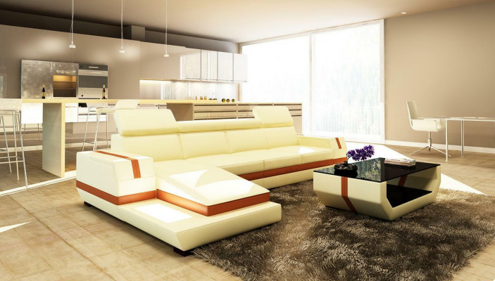 Modernen Design Ecksofa Grouss Lieder Garnitur Eckcouch Wunnzëmmer Sëtz