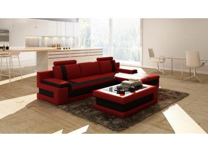 Ledercouch Canapé Wunnlanschaft L Form Design Modern Canapé Eckcanapéen