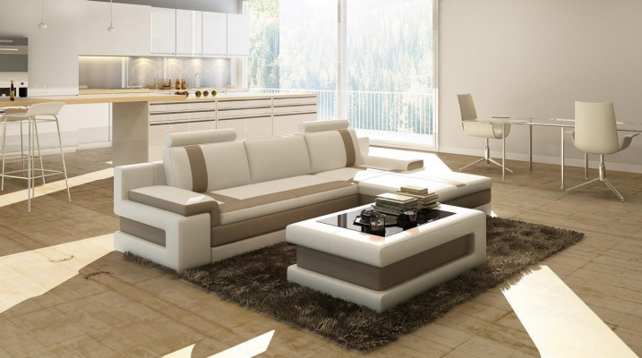 Ledercouch Canapé Wunnlanschaft L Form Design Modern Canapé Eckcanapéen