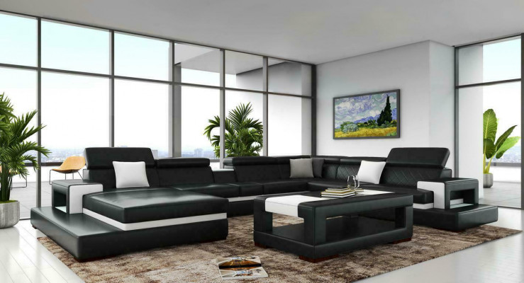 XXL Liedersefa Ecksefa Design Grouss Sofa Couch Polster Eck Sëtz Dekor Garnitur