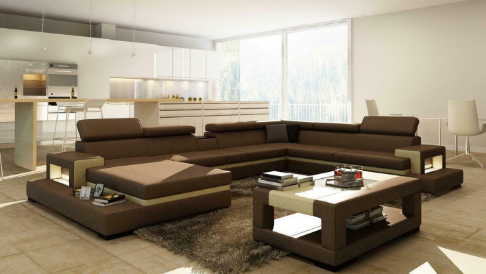 XXL Liedersefa Ecksefa Design Grouss Sofa Couch Polster Eck Sëtz Dekor Garnitur