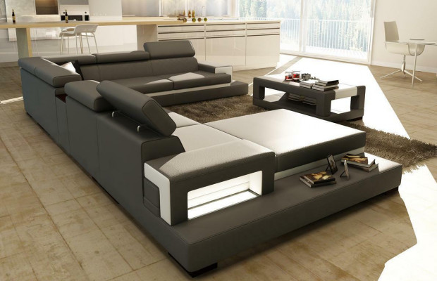 XXL Liedersefa Ecksefa Design Grouss Sofa Couch Polster Eck Sëtz Dekor Garnitur