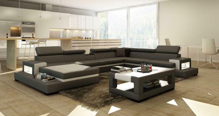 XXL Liedersefa Ecksefa Design Grouss Sofa Couch Polster Eck Sëtz Dekor Garnitur