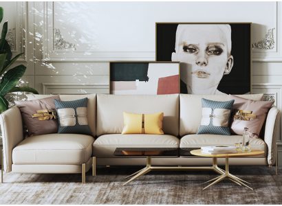 Designer Ecksofa Sofa Couch mat Hocker Polstersetzlandschaft