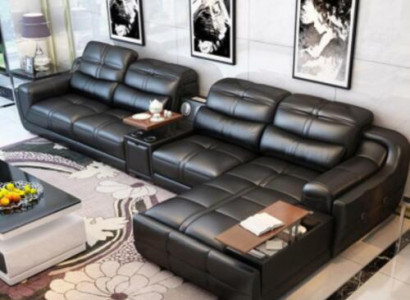 Canapé Canapé Ecksofa L-Form Polster Modern Relax Sëtz Luxus Miwwelen Wunnlandschaft