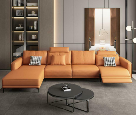 Sofa Canapé Modern Entspanen Sëtz Luxus Miwwel Wunnlanschaft Ecksofa L-Form Polster.