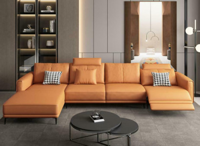 Sofa Canapé Modern Entspanen Sëtz Luxus Miwwel Wunnlanschaft Ecksofa L-Form Polster.