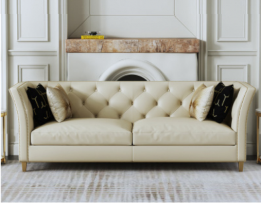Modern Chesterfield Canapé-Set 3+2 Sëtzer Stilvoll Couchen Liederemöbel