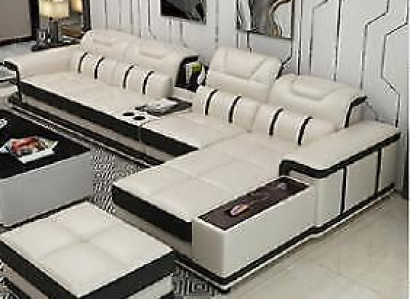 Wunnlandschaft Ecksofa L-Form Eck Polstersofa Sëtz Design Couch Sofas Kënschtlecher Lieder