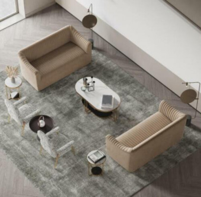 Canapé-Set 2+2 Sëtzer Wunnlandschaft Canapéen Canapé Sëtz Design Couch Lounge Miwwelen