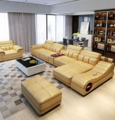 Wunnlandschaft Luxus Sofa Canapé Ecksofa L-Form Polster Modern Relax Sitz Miwwelen