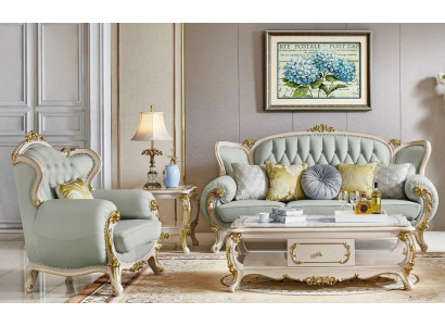 Ledersofa Canapé Sofasaz Set 3 1 Sëtzer Canapé Chesterfield Massivholz