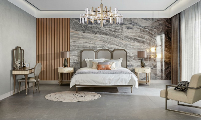 Bett 2x Nuetsdësch 3tlg Schlofkummer Set Modern Schlofkummer Massivholz