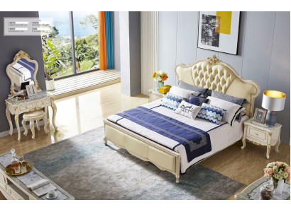 Chesterfield grousst Luxus-Duebelbett Bett Polsterbett Design 180x200 Massivholz