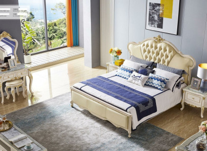 Chesterfield grousst Luxus-Duebelbett Bett Polsterbett Design 180x200 Massivholz