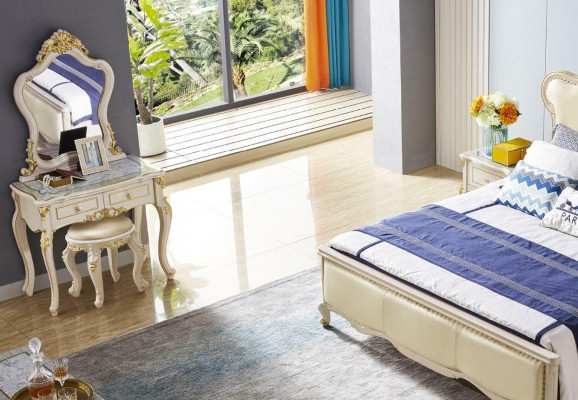 Chesterfield grousst Luxus-Duebelbett Bett Polsterbett Design 180x200 Massivholz