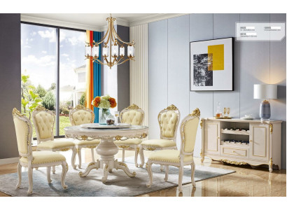 Klassesch Chesterfield Iesszëmmer Still Designer 4-er Stull-Set