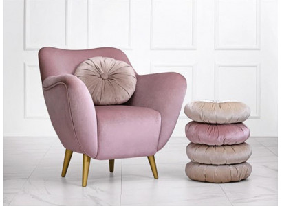Fautëil Fauteuil Sessel 1 Sëtz Sëtz Stoff Luxus Wunnzëmmer Modern Rosa