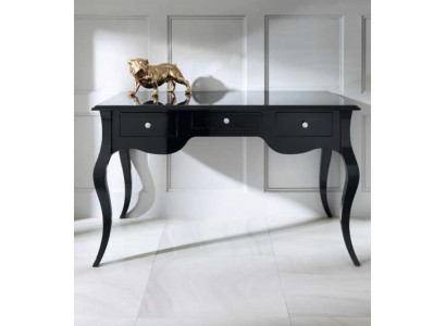 Schwaarzen Schreifdësch Büro Stil Dësch Schreifdëscher Barock Rokoko Holz Dëscher