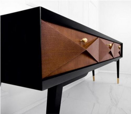 Konsooltisch Dësch Konsool Kommode Sideboard Holz Modern Luxus Braun Design Nei