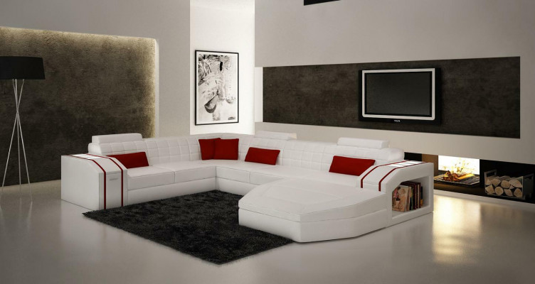 Design-Ecken Grouss Polster Eck-Sofa Canapé XXL Lieder-Sofas Garnitur