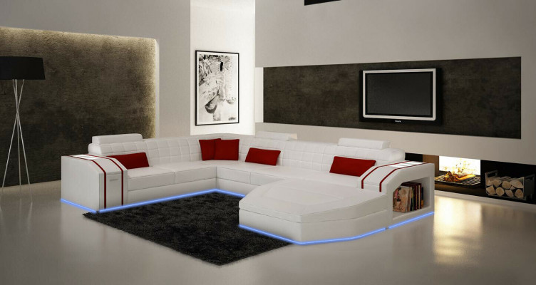 Design-Ecken Grouss Polster Eck-Sofa Canapé XXL Lieder-Sofas Garnitur