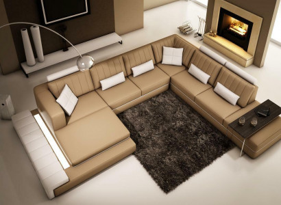 XXL Wunnlandschaft Design Eckpolstersofa Lieder Canapéen Garnitur