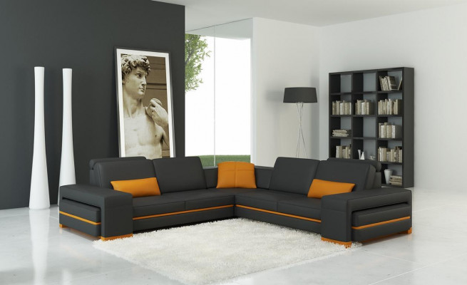Ledersofa Canapé Wunnlandschaft L Form Design Dekor Modern Sofa Eckssofassen