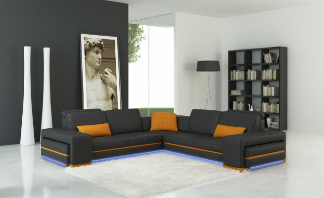 Ledersofa Canapé Wunnlandschaft L Form Design Dekor Modern Sofa Eckssofassen