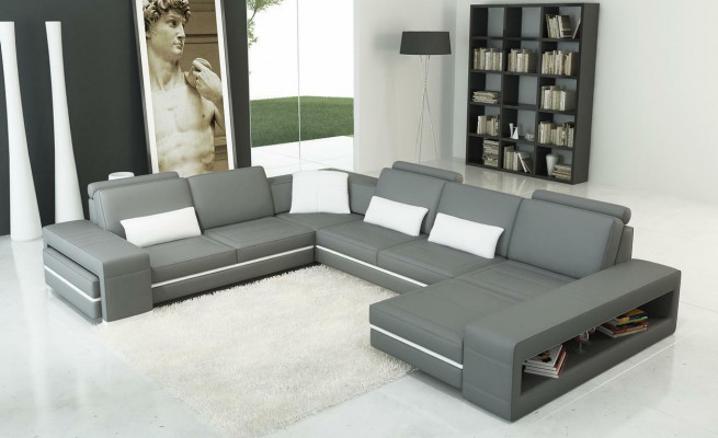 Liedercouch Couch Wunnlandschaft U-Form Design Modern Sofa Eck Dekor Sofas