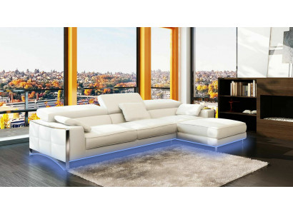 Design Ecken XXL Grouss Polster Eck Canapé Canapé Leder Canapéen Garnitur
