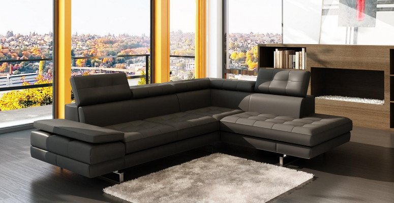 Ledersofa Couch Wunnlandschaft L-Form Design Modern Sofa 5057