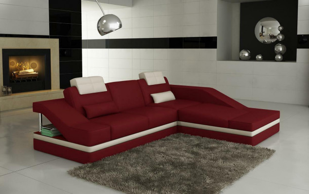 Design Ecker Polster Eckcouch XXL Grousscouch Ledersofa Garnitur