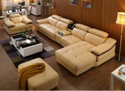Wunnlandschaft Luxus Eckgarnitur Eckssofa L-Form Polster Modern Relax Sëtz Miwwelen