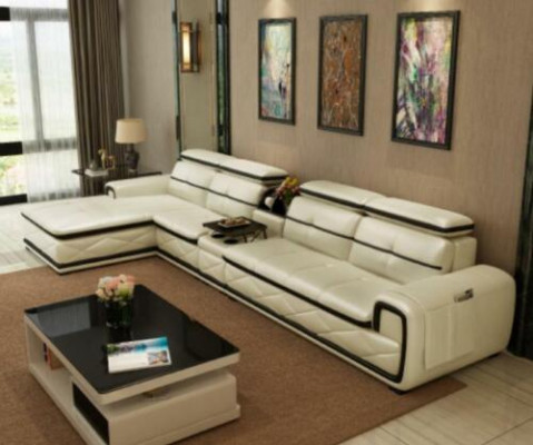 Luxus Liederkanapee Ecksëtz L-Form Polster Modern Relax Sëtz Miwwel Wunnlandschaft