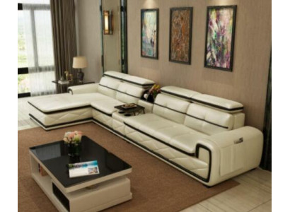Luxus Liederkanapee Ecksëtz L-Form Polster Modern Relax Sëtz Miwwel Wunnlandschaft